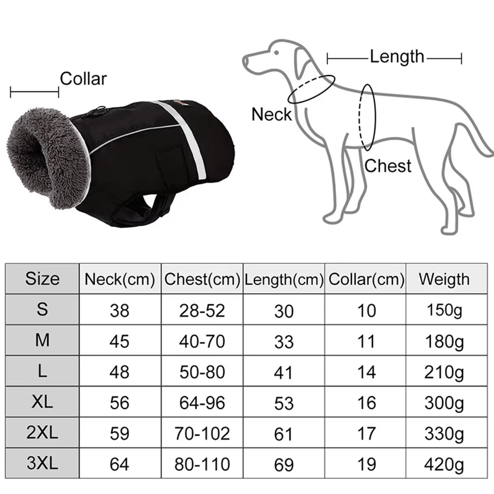 Spring/Fall New Thickened Warm Dog Clothes Waterproof Reflective  Coat Jacket