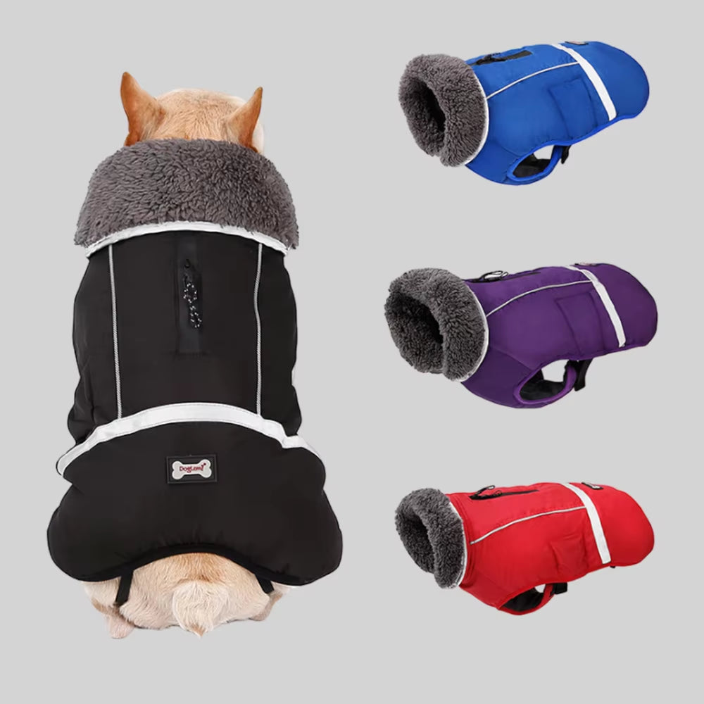 Spring/Fall New Thickened Warm Dog Clothes Waterproof Reflective  Coat Jacket