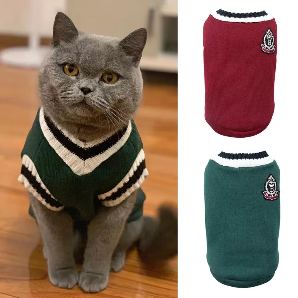 Autumn Winter Pet Cat Dog Sweater Warm Coat for Small Medium Large Dogs & Kitten