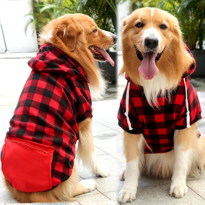 Dog Winter Coat Pet Jacket Plaid Reversible Vest Cold Weather Dog Clothes Pet Apparel for Small Medium Large Dogs