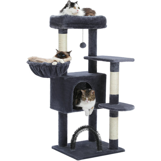 Cat Tree with Toy Cat Tower Condo for Indoor Cats Cat House with Padded Plush Perch Cozy Hammock and Sisal Scratching Posts