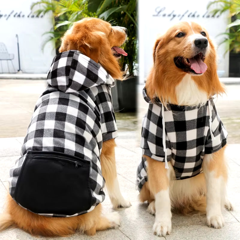 Dog Winter Coat Pet Jacket Plaid Reversible Vest Cold Weather Dog Clothes Pet Apparel for Small Medium Large Dogs