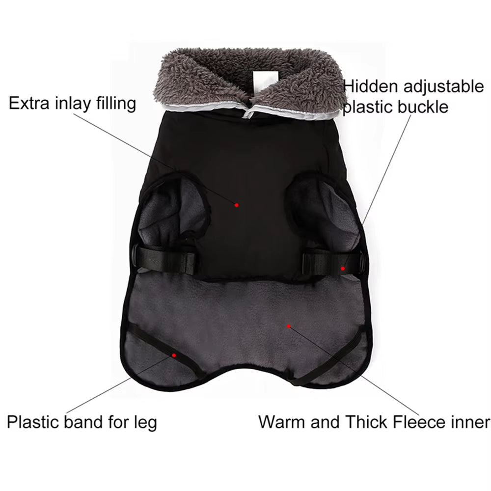 Spring/Fall New Thickened Warm Dog Clothes Waterproof Reflective  Coat Jacket