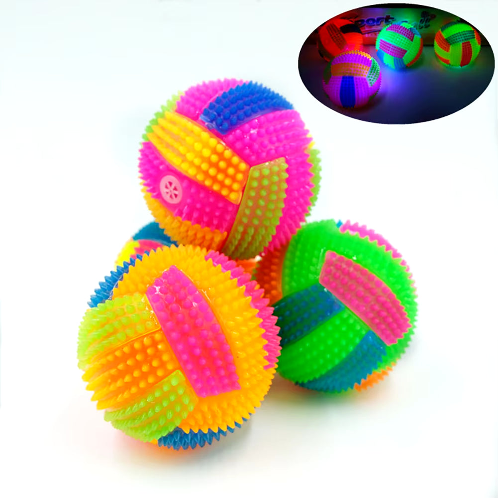 Light up Dog Ball Glow in the Dark Squeaky Bounce Ball 