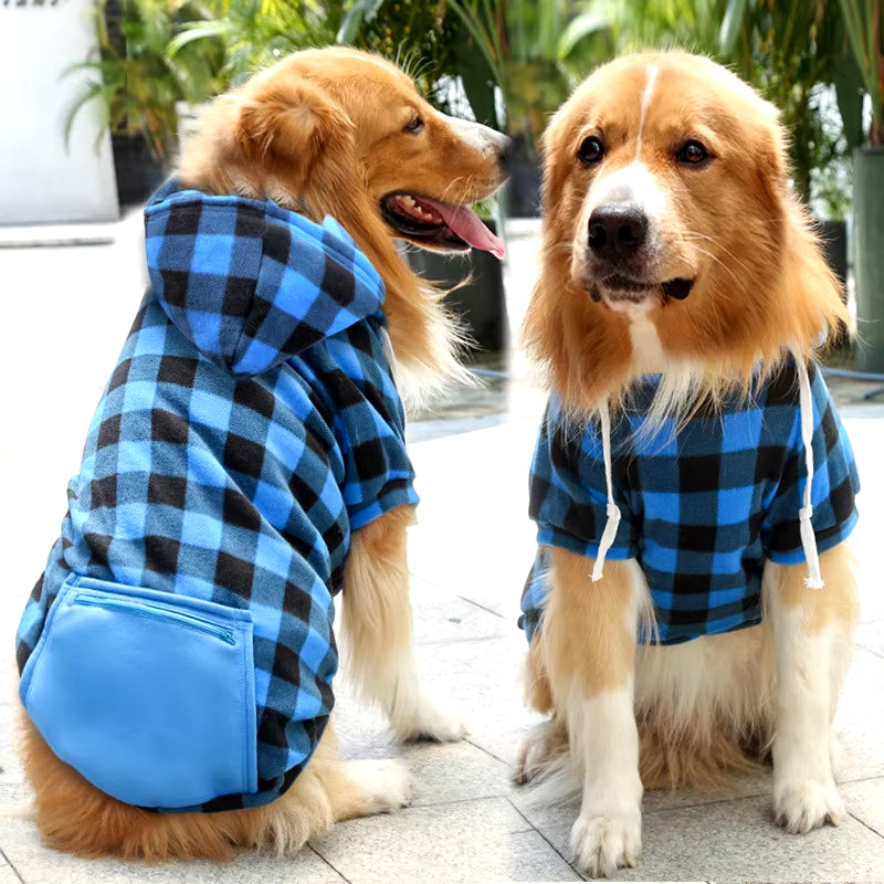 Dog Winter Coat Pet Jacket Plaid Reversible Vest Cold Weather Dog Clothes Pet Apparel for Small Medium Large Dogs