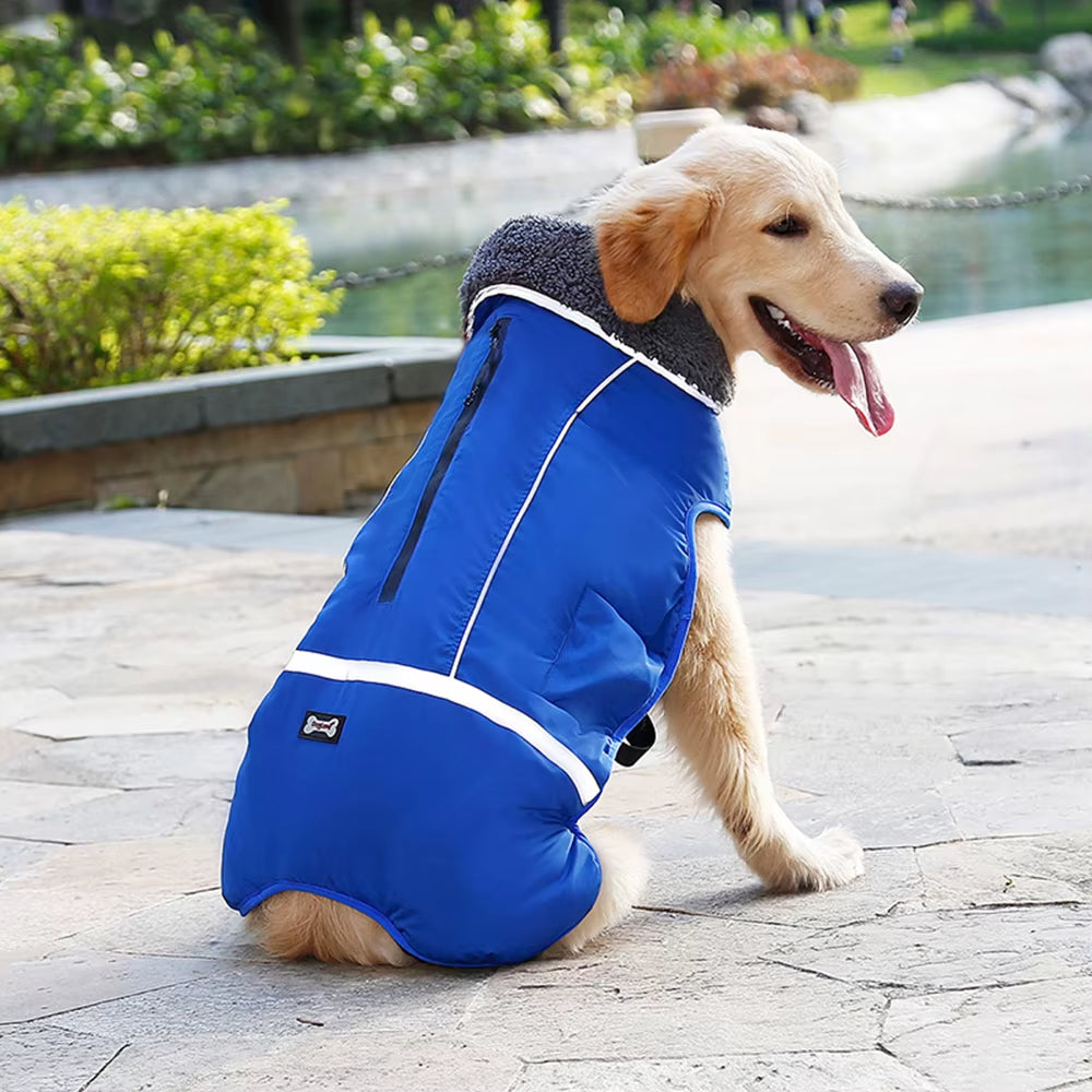 Spring/Fall New Thickened Warm Dog Clothes Waterproof Reflective  Coat Jacket