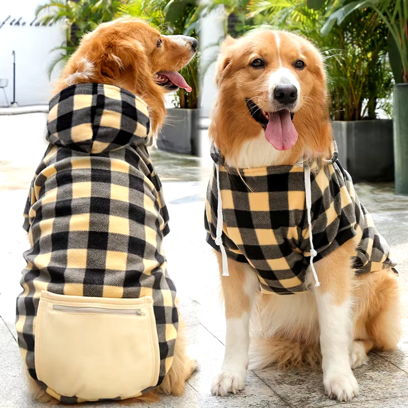 Dog Winter Coat Pet Jacket Plaid Reversible Vest Cold Weather Dog Clothes Pet Apparel for Small Medium Large Dogs