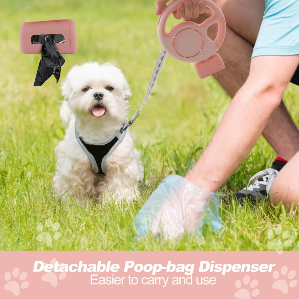 3M Retractable Leash with LED Light & Poop Dog