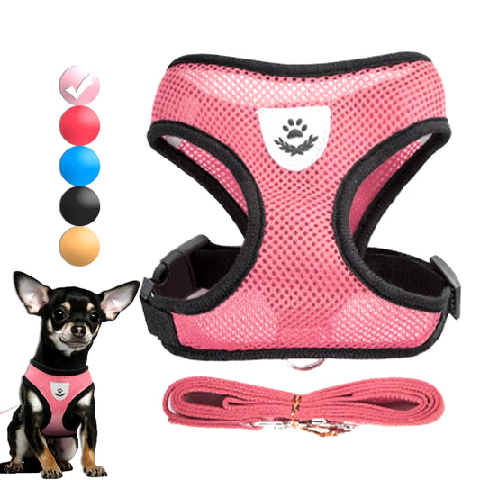 Dog Harness for Small Dogs Cats Leash Set Breathable Vest 